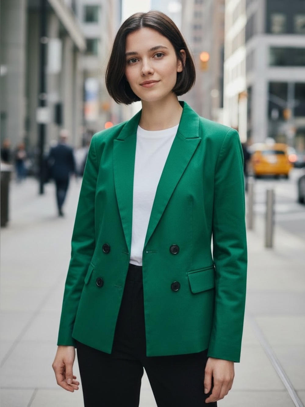 Express Green Double Breasted Blazer